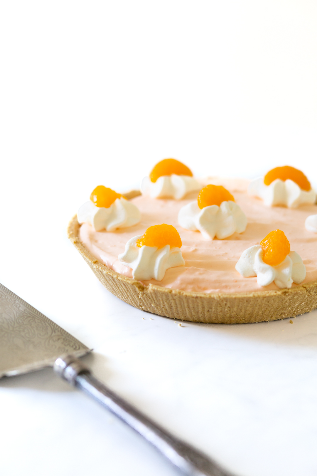 pretty orange pie ready to eat