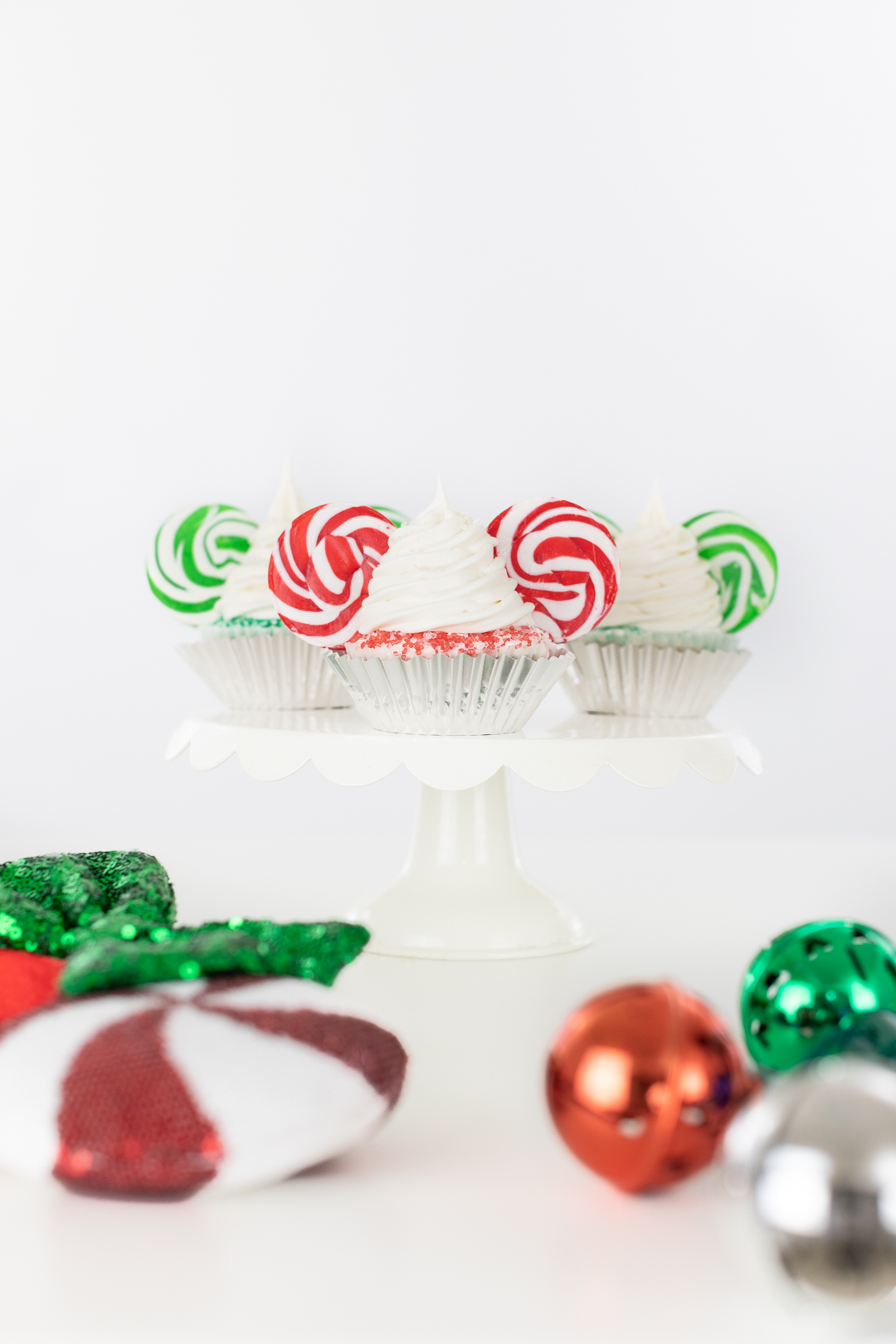 Pretty tray of Christmas Mickey Mouse Cupcakes