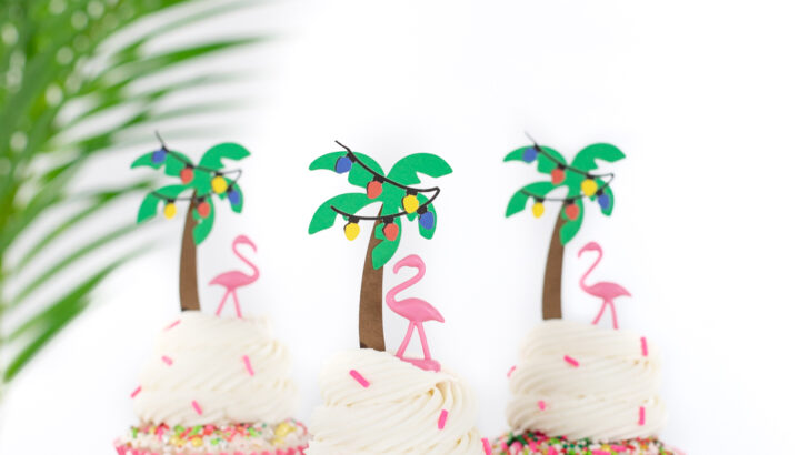 Palm Tree Christmas Cupcakes