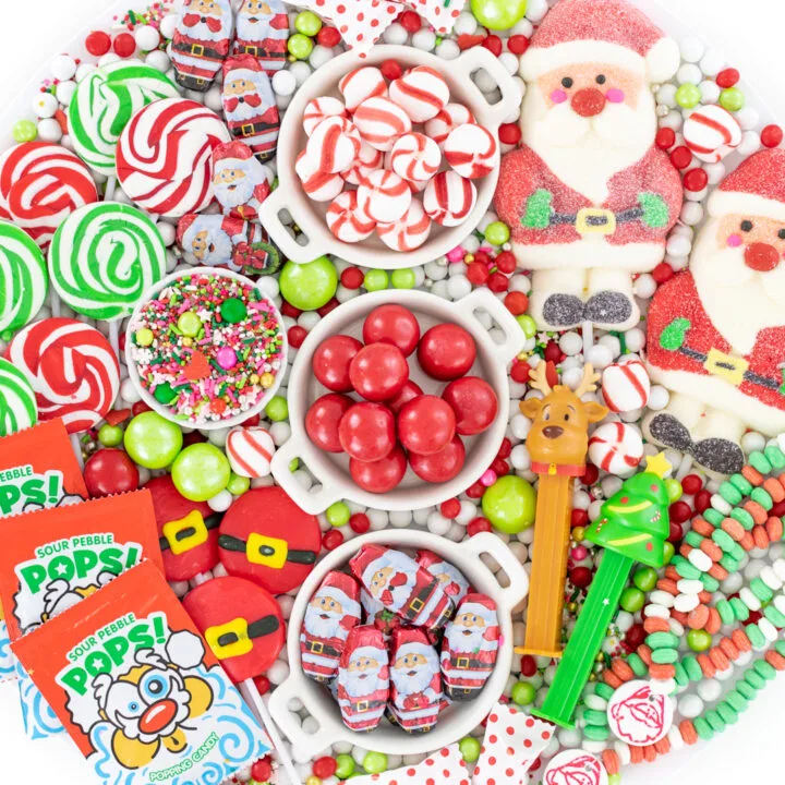christmas candy with a santa theme from lollipops to milk chocolates