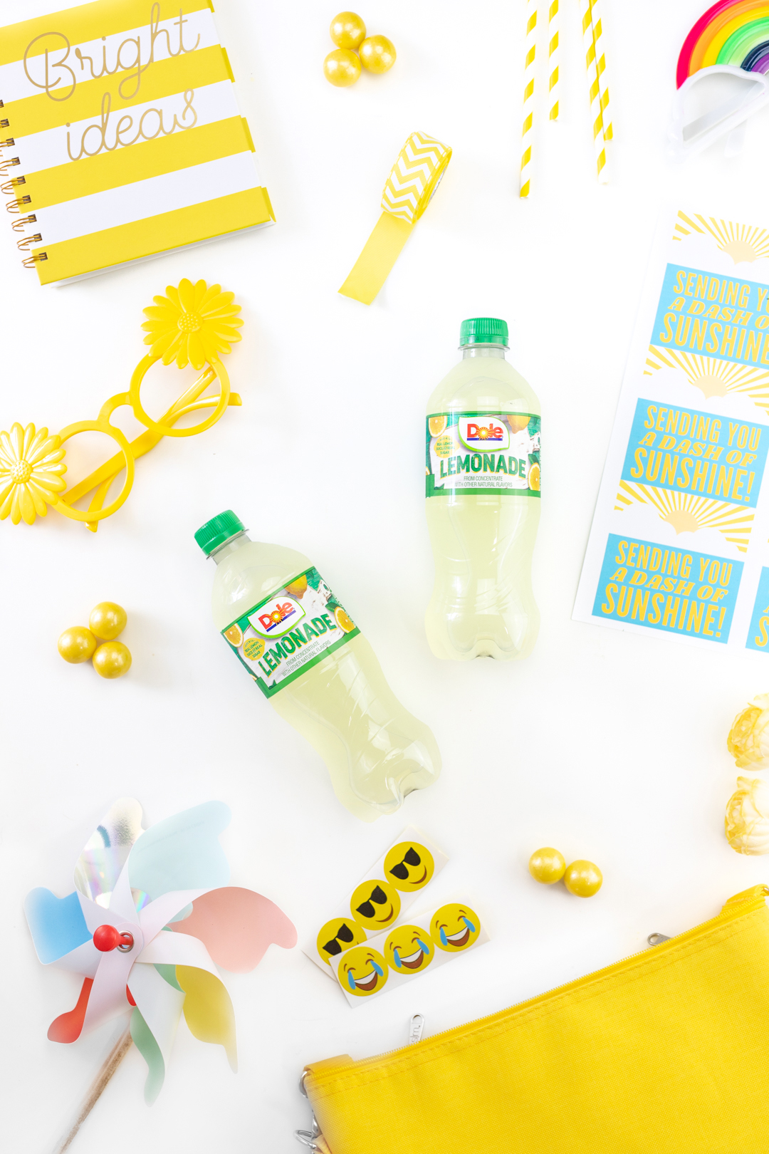 Dole Lemonade and other yellow themed gift basket fillers