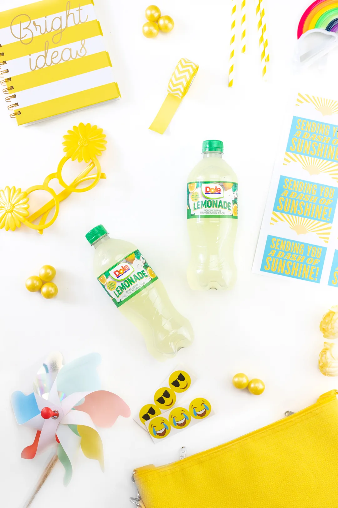 Dole Lemonade and other yellow themed gift basket fillers