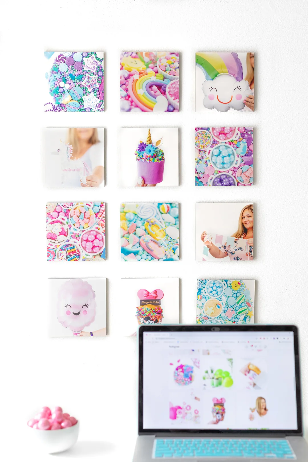 wall art photo display made with instagram photos