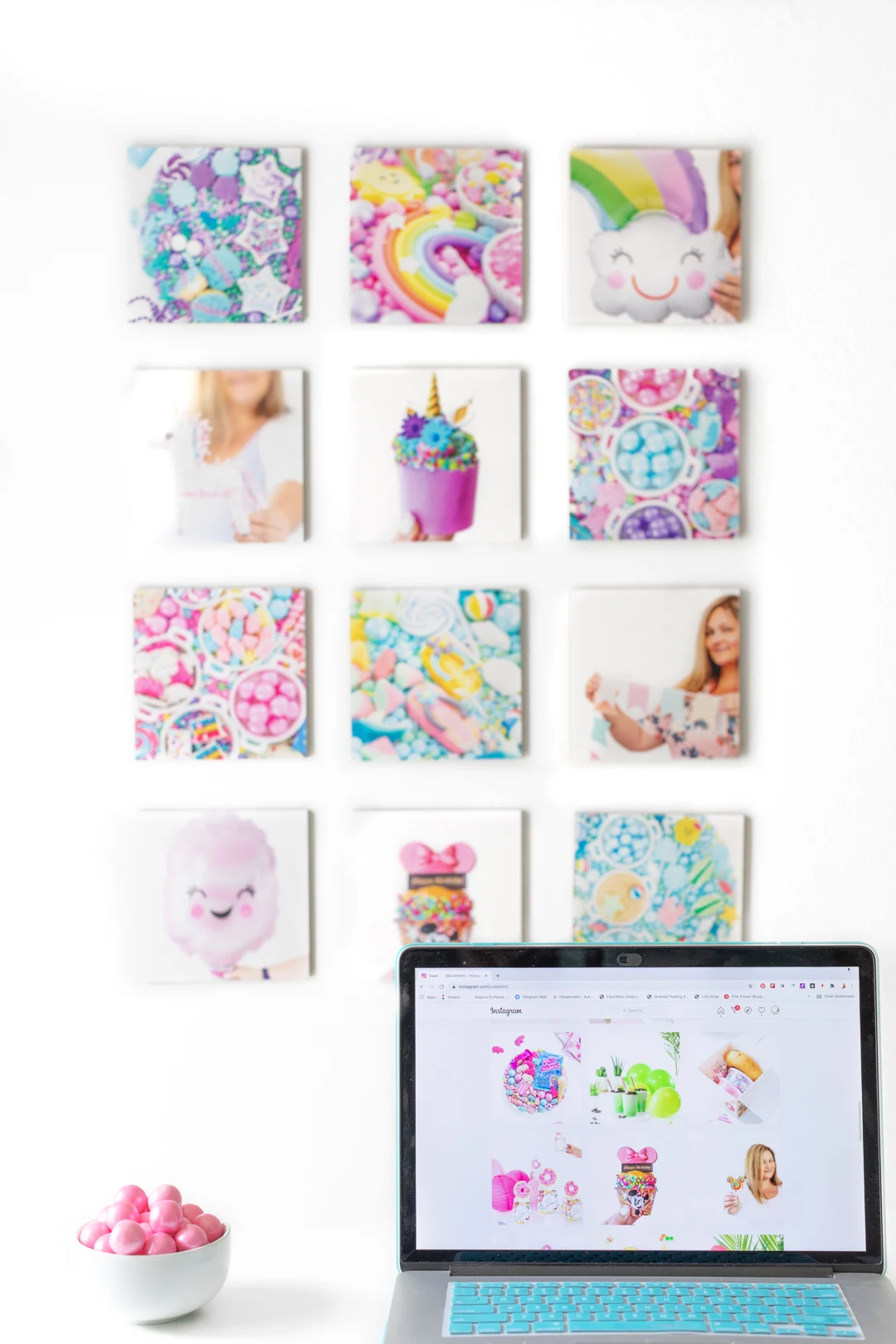 wall art photo display made with instagram photos