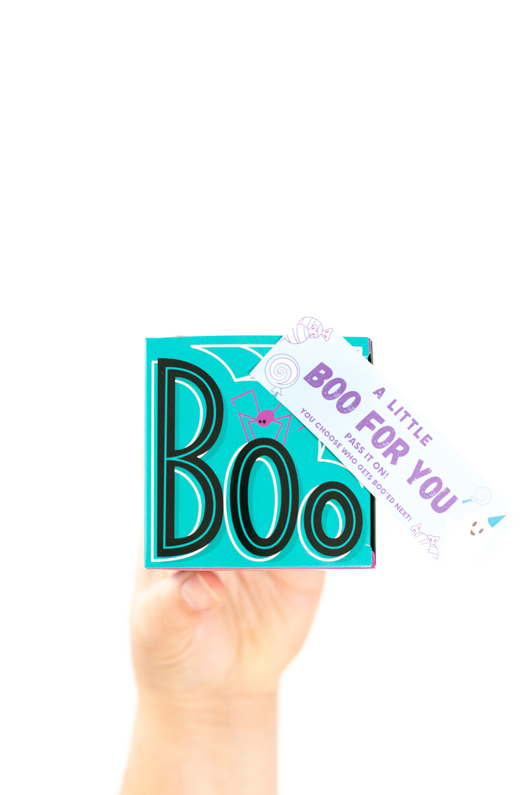 mini boo boxes with printable gift tag for halloween