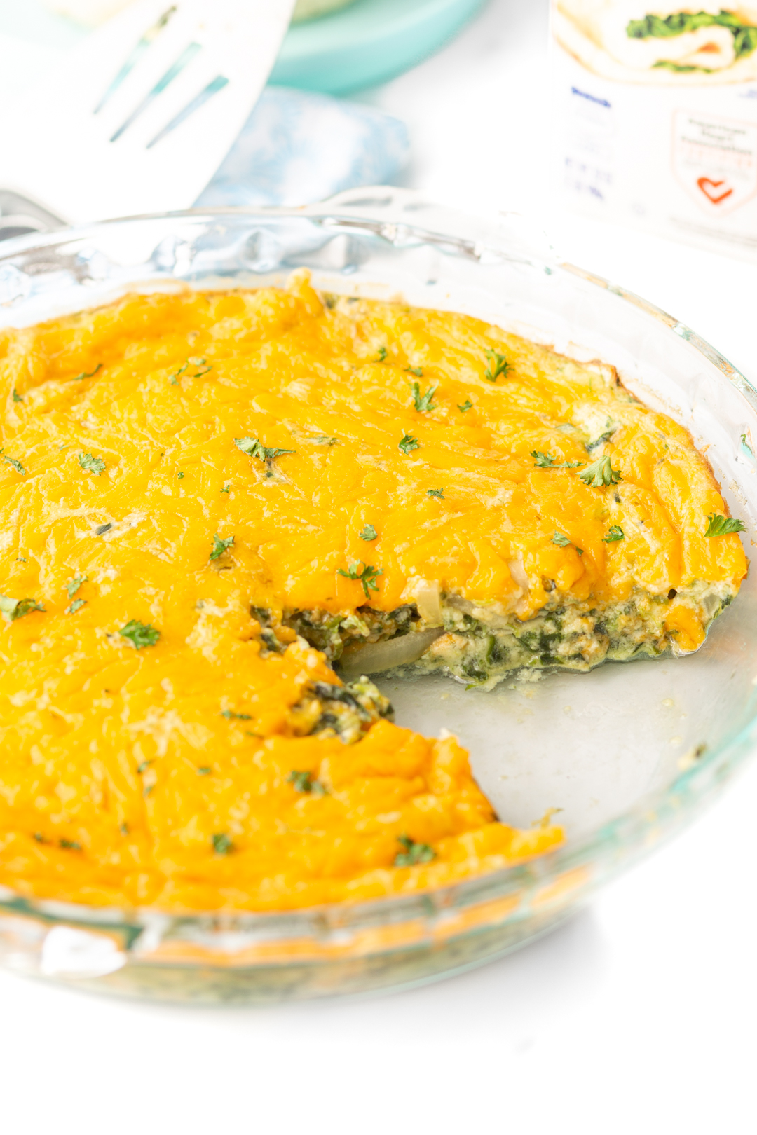 no crust quiche loaded with spinach and onions