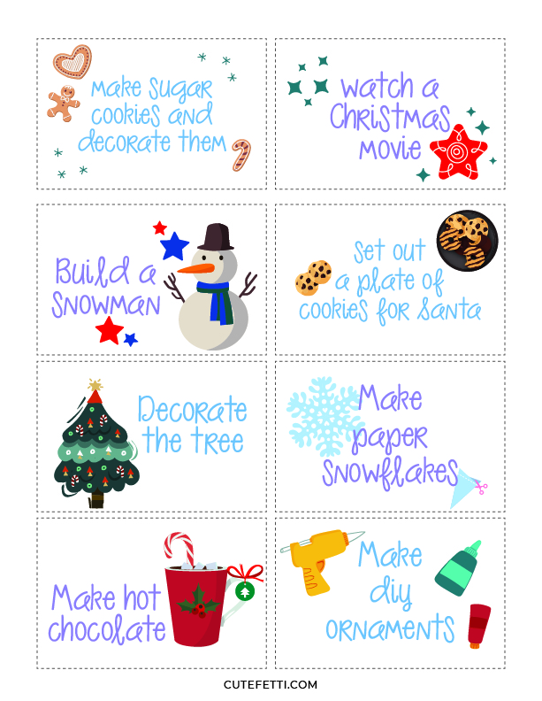 printable christmas countdown activities