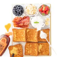 Delish french toast charcuterie board for two