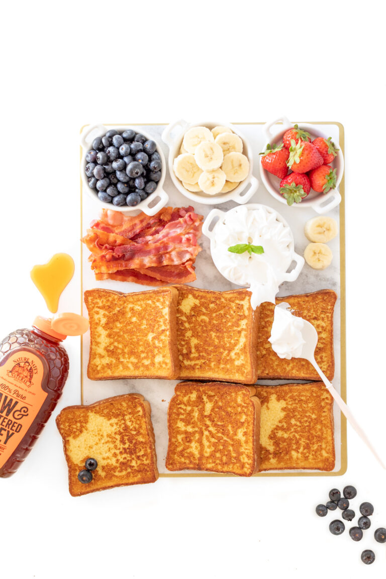 Delish french toast charcuterie board for two