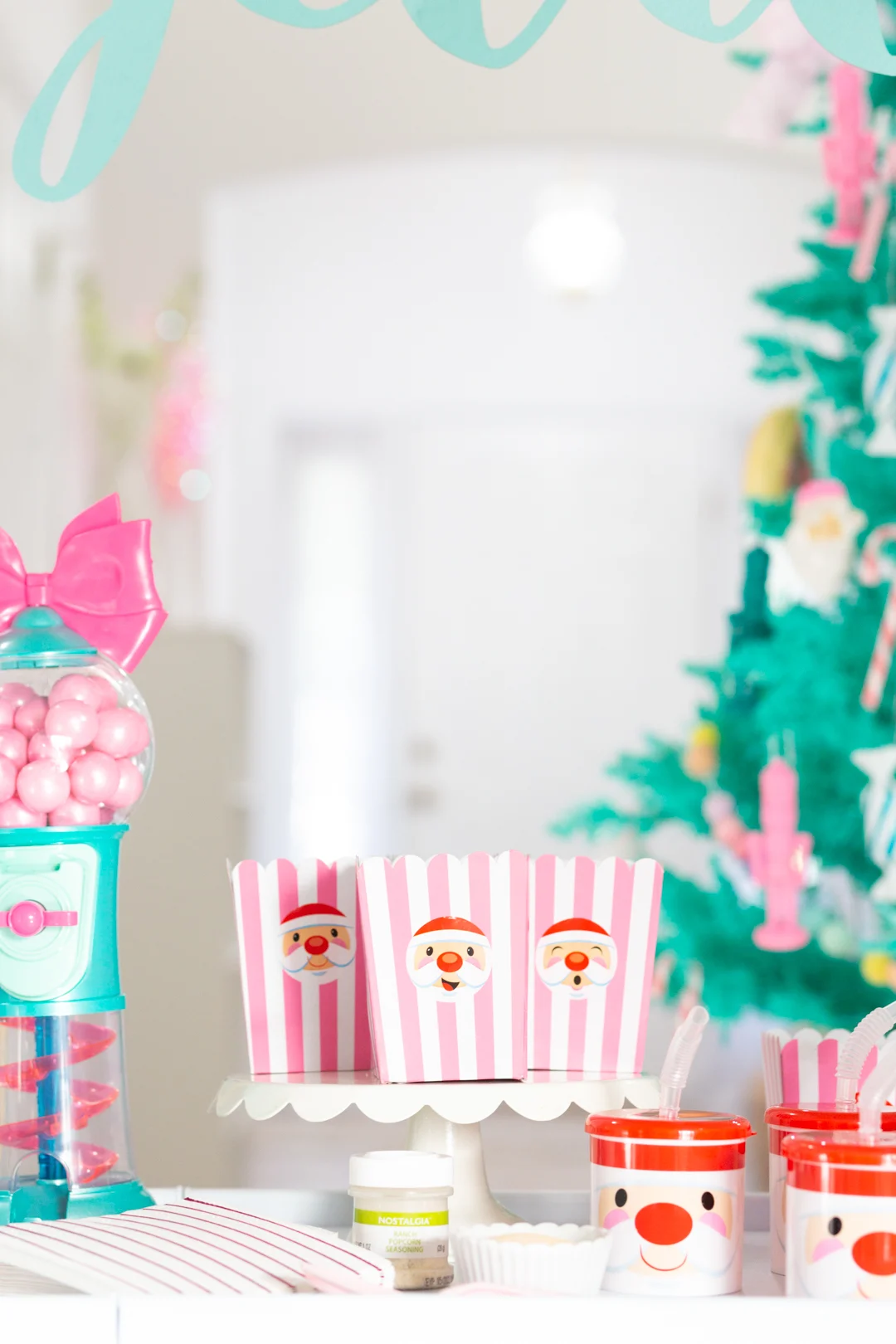 cute santa-themed popocorn cups