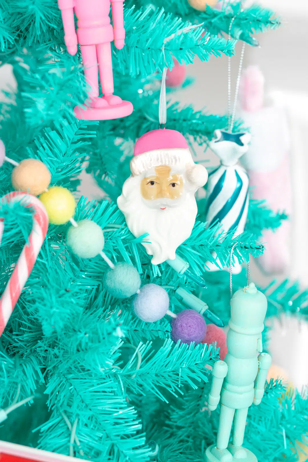 pink santa claus ornament