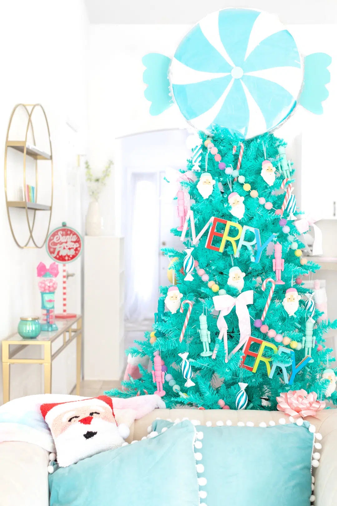 gorgeous teal christmas tree