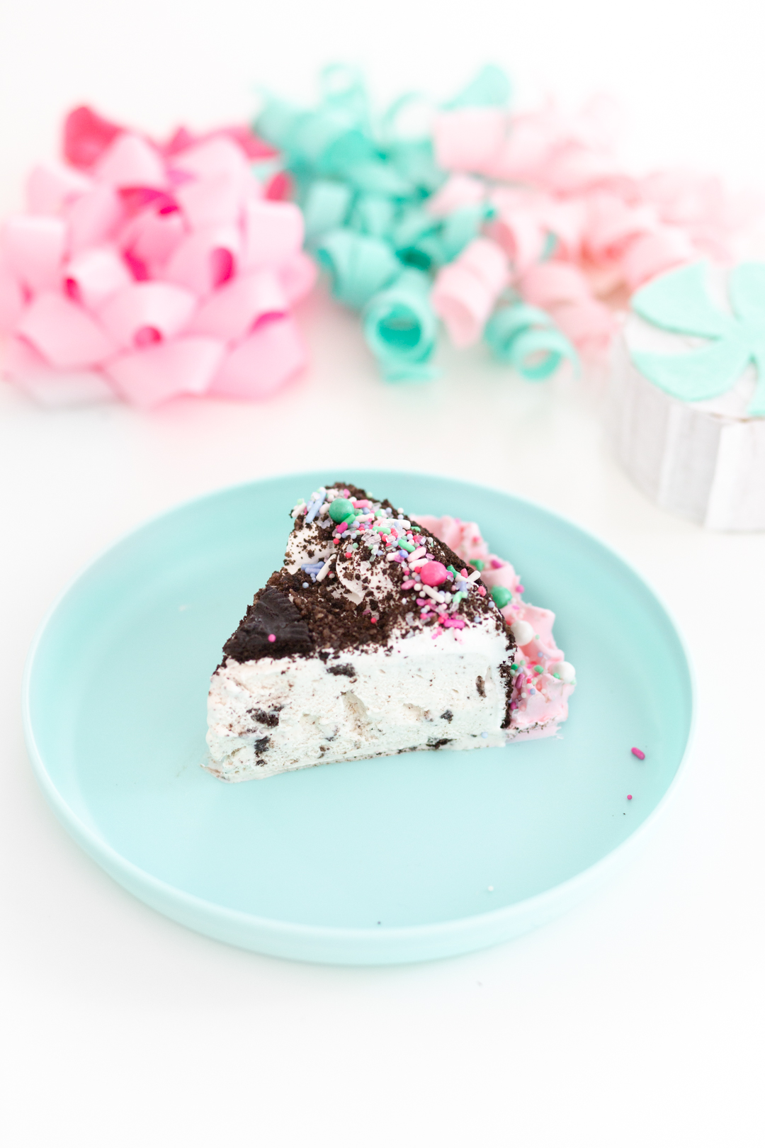 slice of OREO ice cream cake