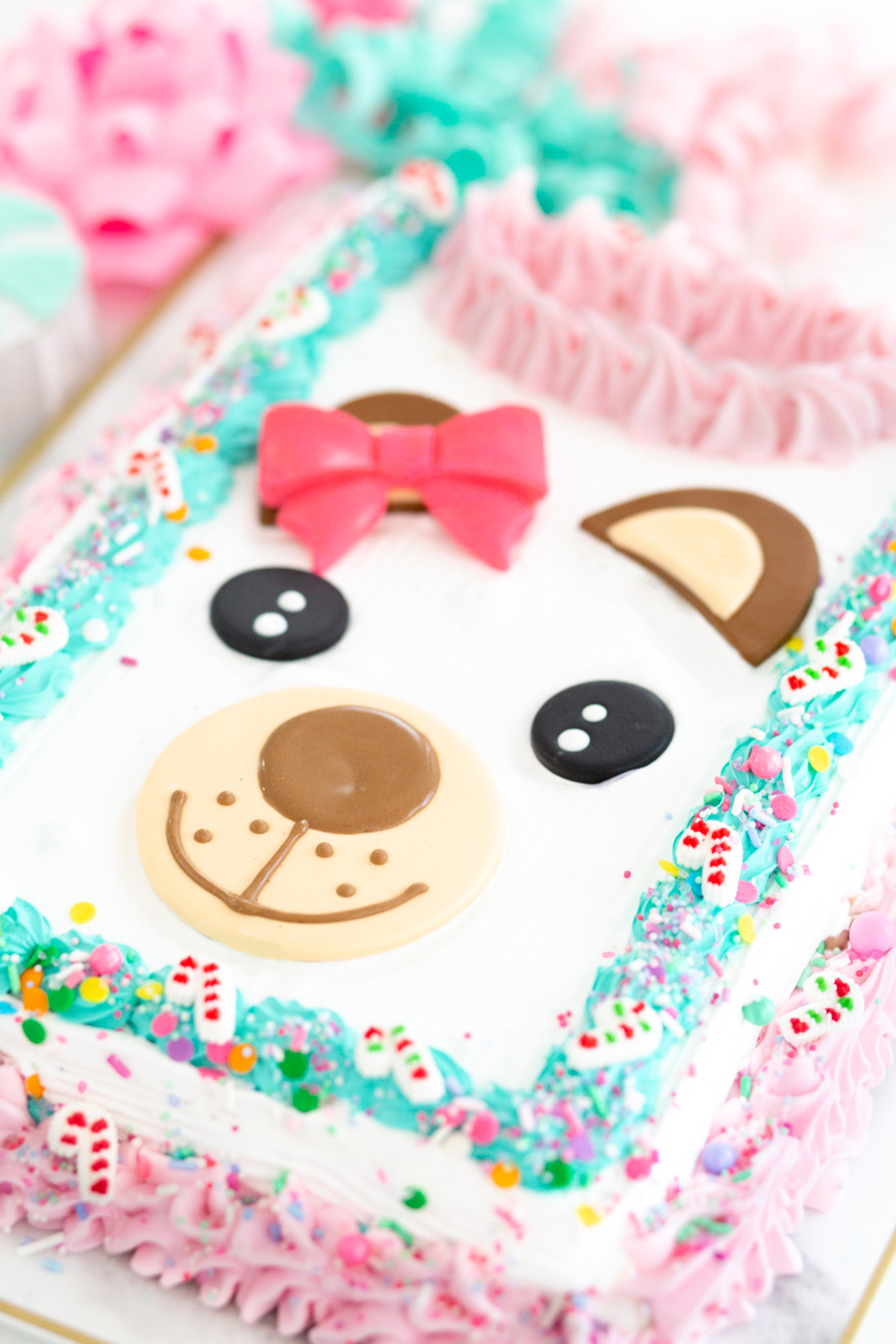 ugly sweater bear cake