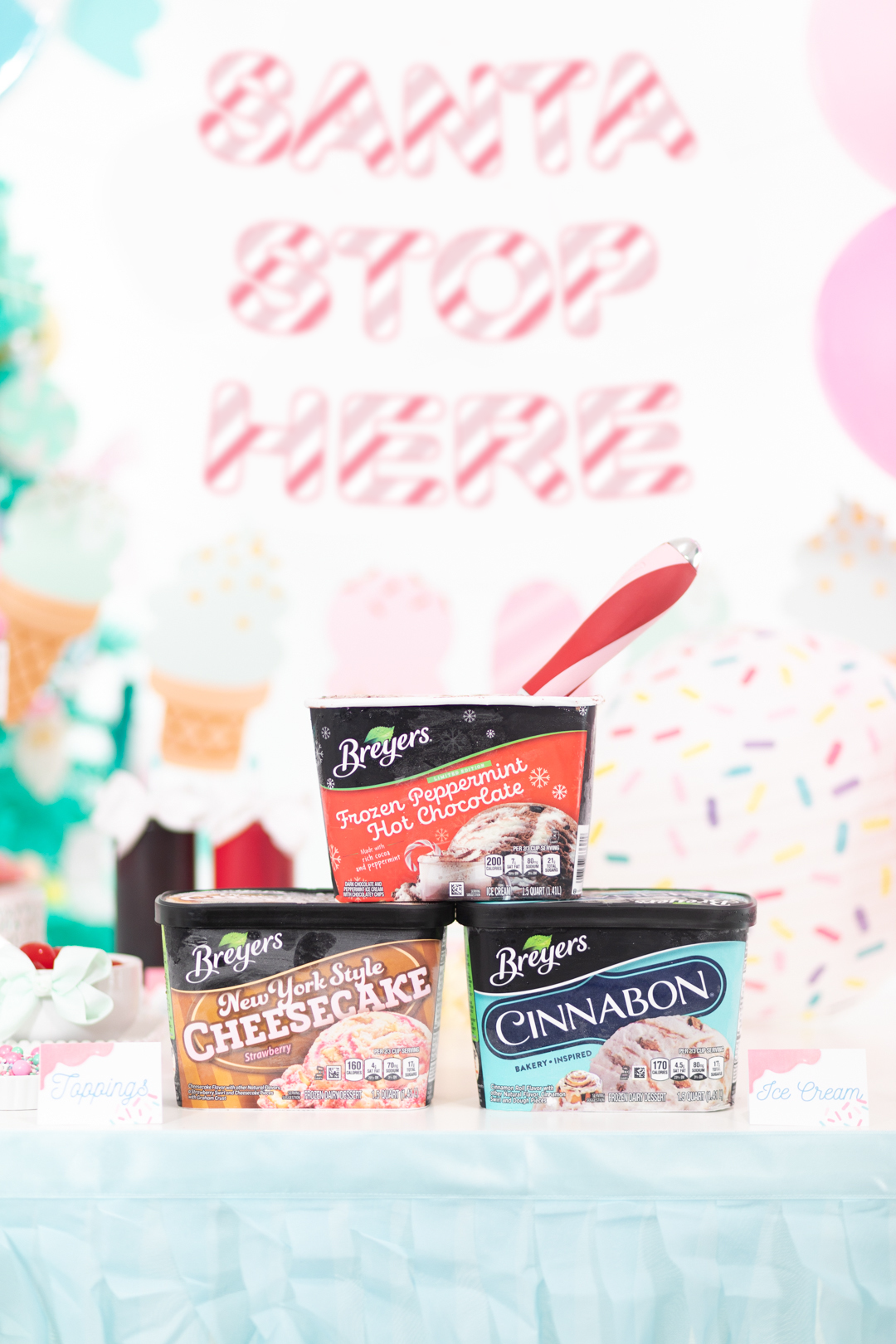 breyers ice cream for a holiday ice cream buffet