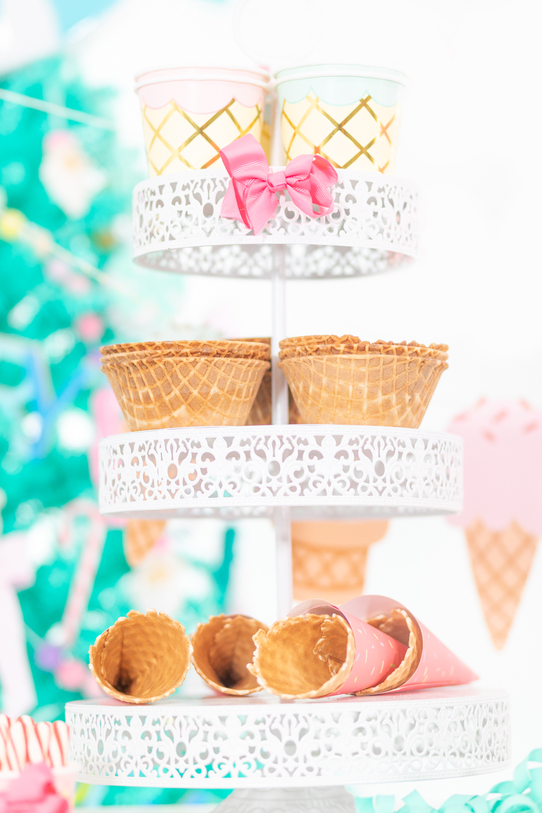 winter ice cream bar tiered tray