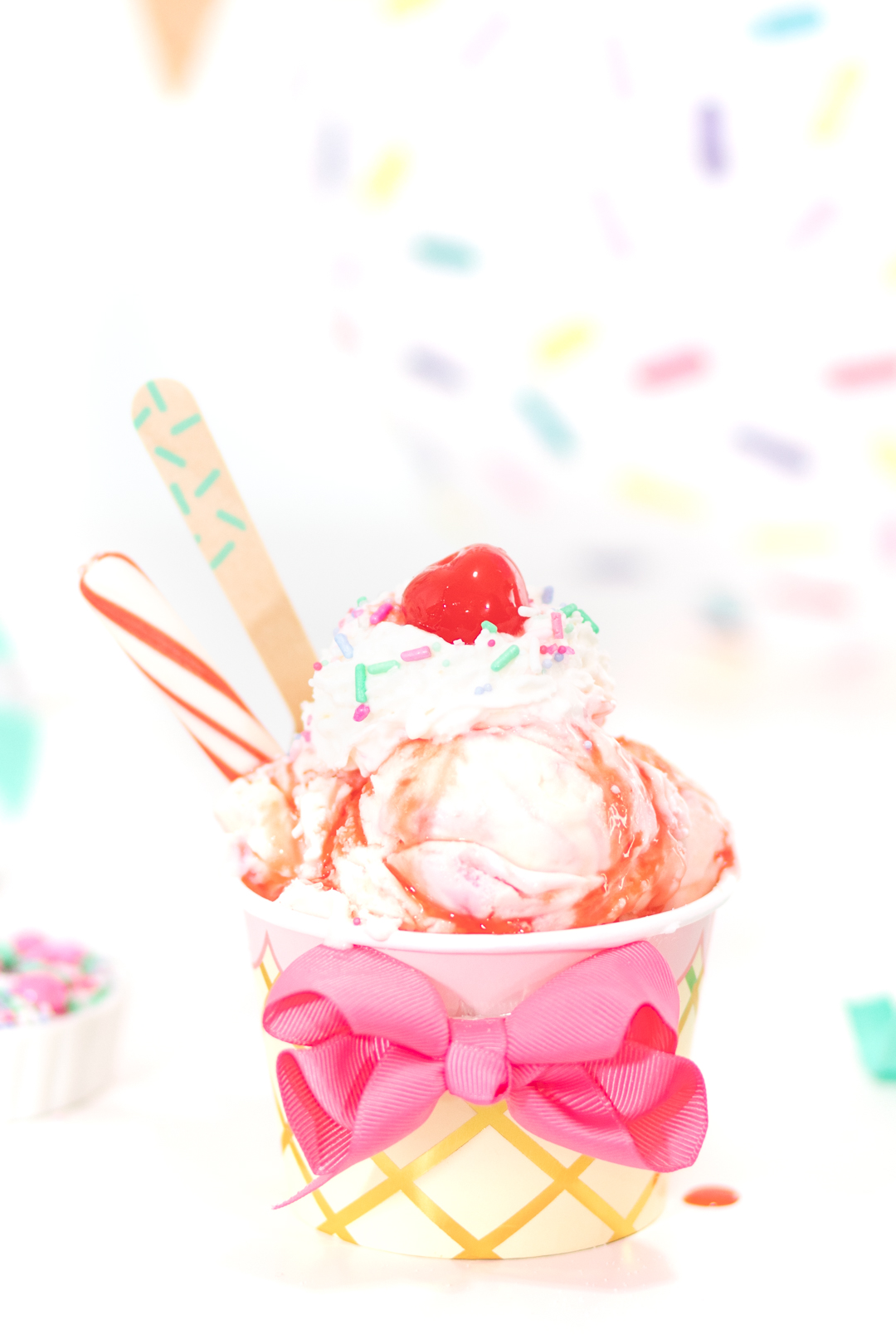 pretty pink ice cream sundae that is whimsical