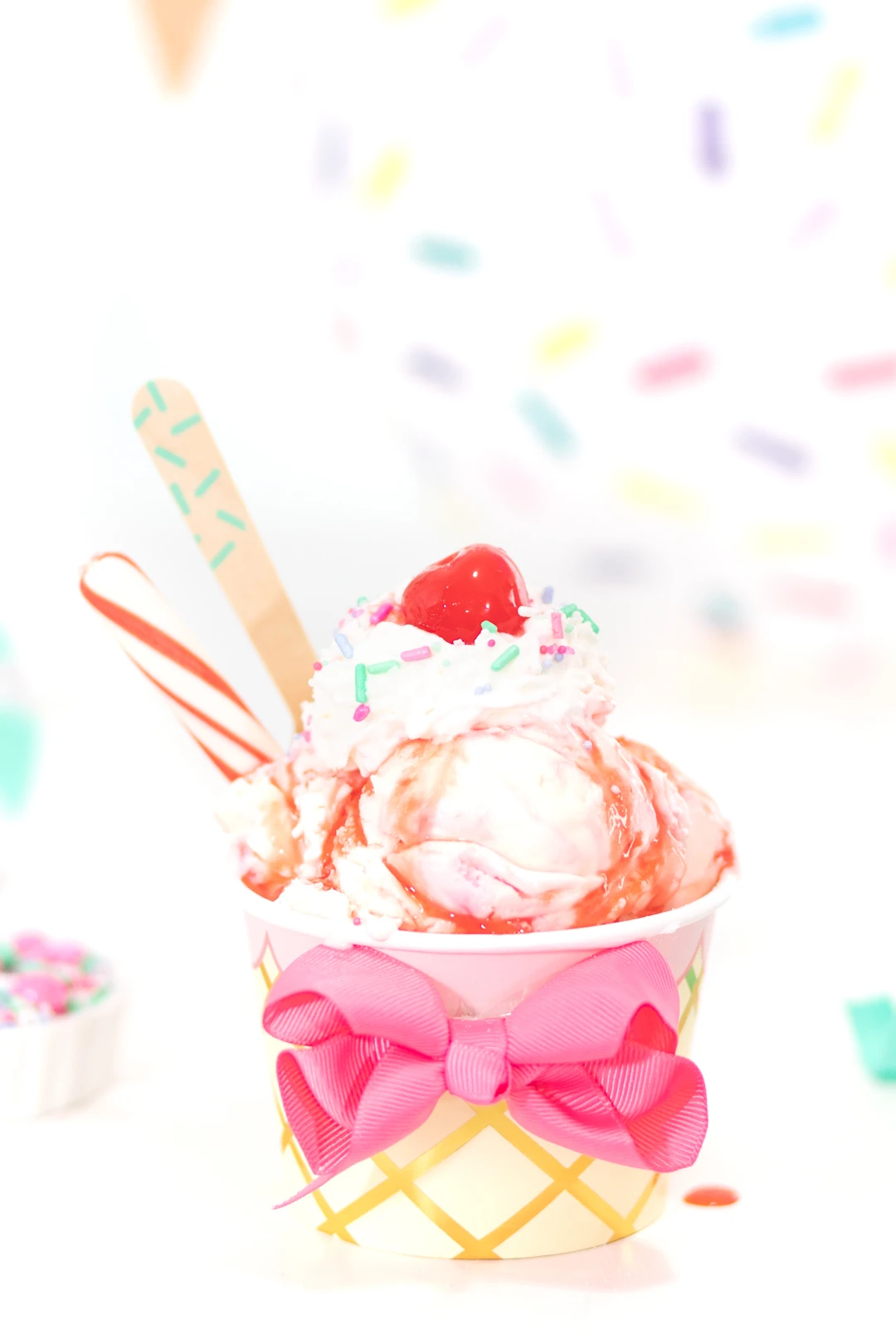 pretty pink ice cream sundae that is whimsical