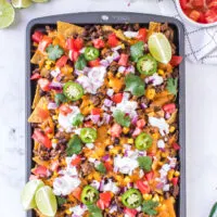 toppings added to baked nachos