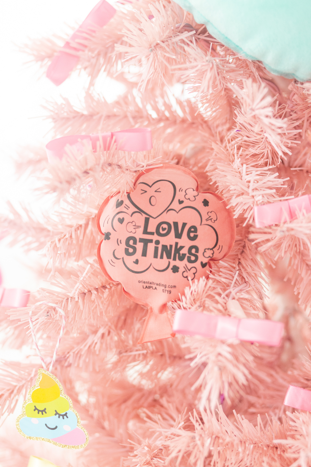 Mini Whoopee Cushion as Valentine's Day Tree Ornaments. 