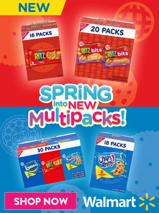promotional image about Nabisco multipacks available at Walmart this spring