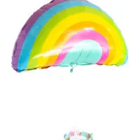 cute diy cupcake decorating kit packed in a rainbow gift box and finished with a cute pastel rainbow balloon