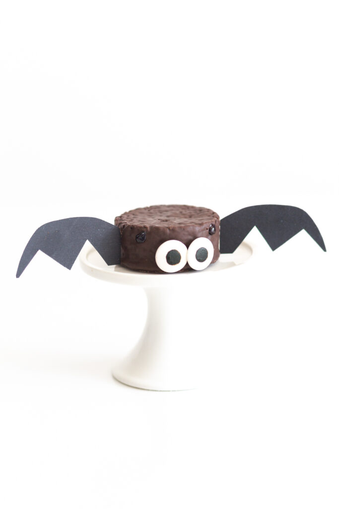 ding dong bat snack cake with big candy eyes and bat wings