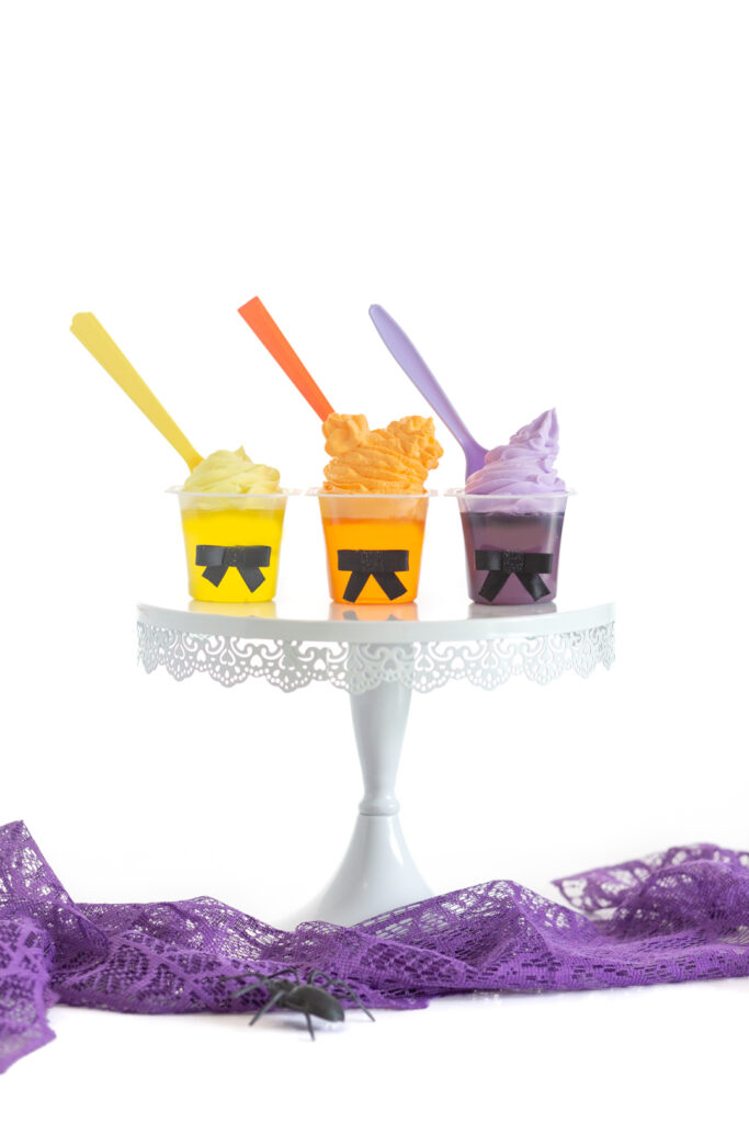 hocus pocus movie inspired snack dessert, individual gelatin cups