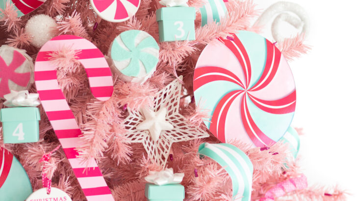 Pink Peppermint Advent Christmas Tree