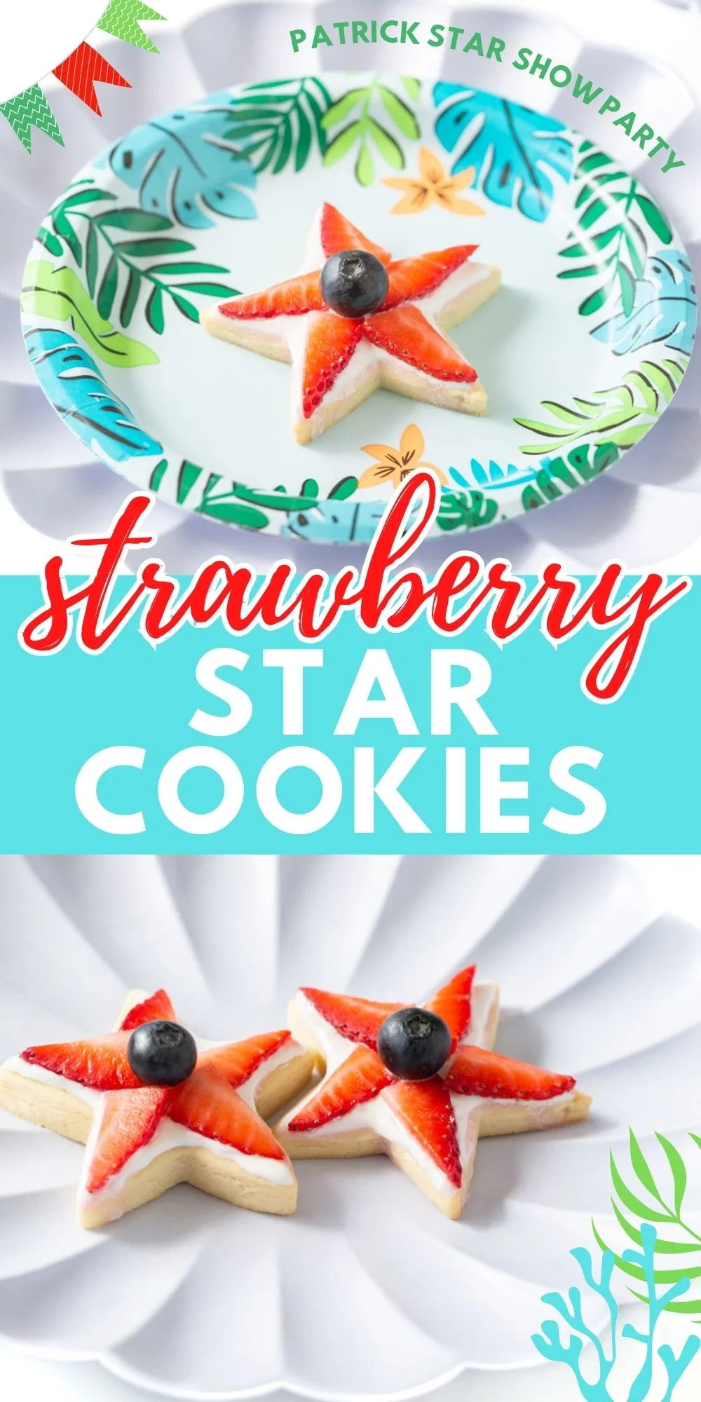 Strawberry star cookies. Perfect red, white and blue cookies.