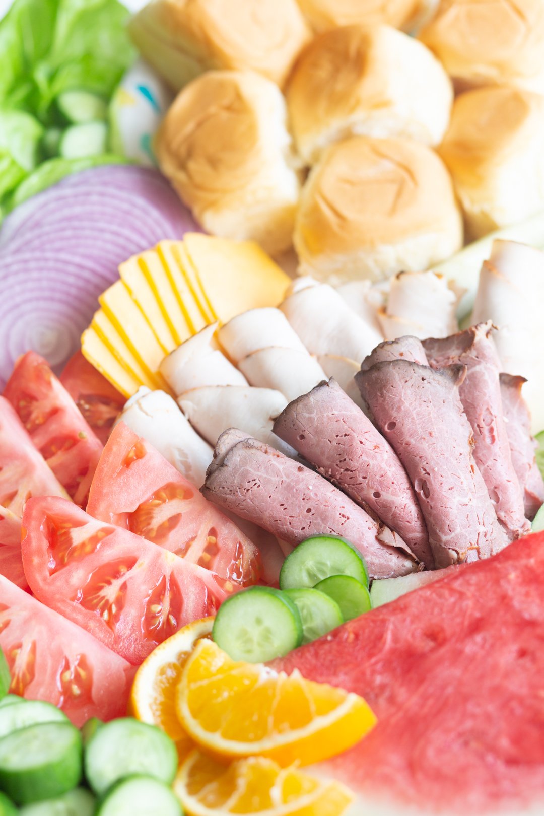 up close view of sandwich bar fixings