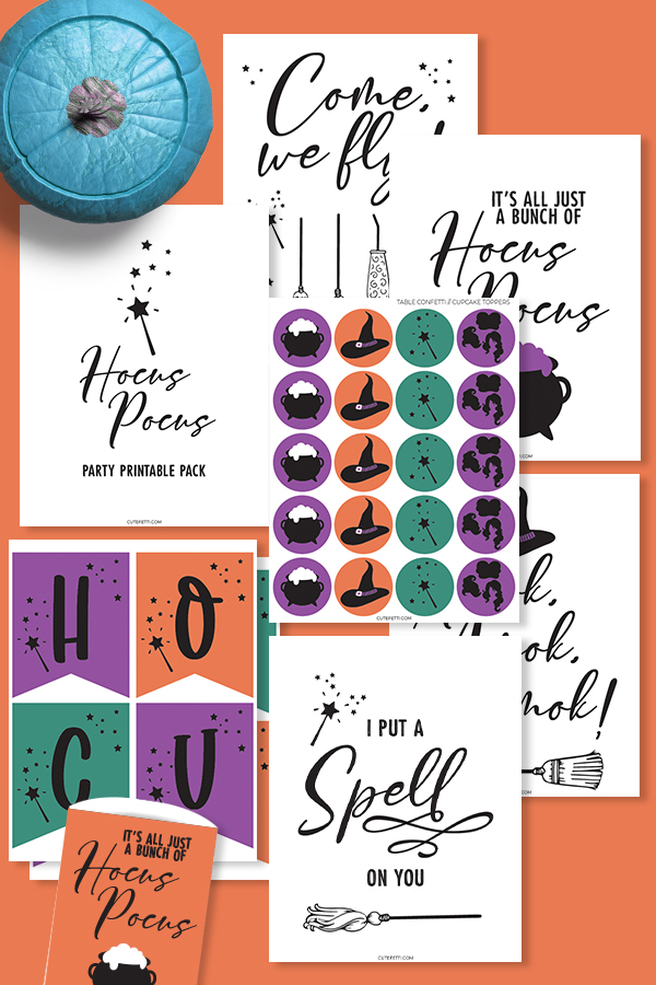 Hocus Pocus Party Pack with a preview of each sheet