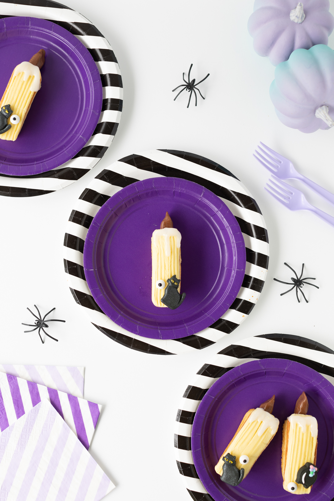 mini cake that looks like a candle inspired by the black flame candle from hocus pocus