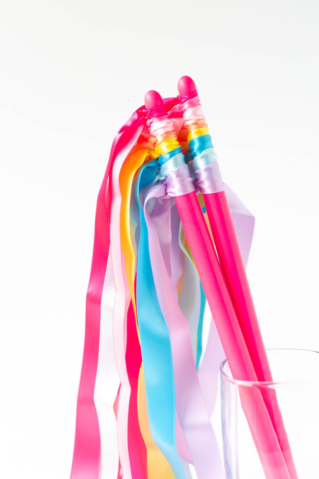 dancing wand ribbons standing upright to show ribbons hanging down