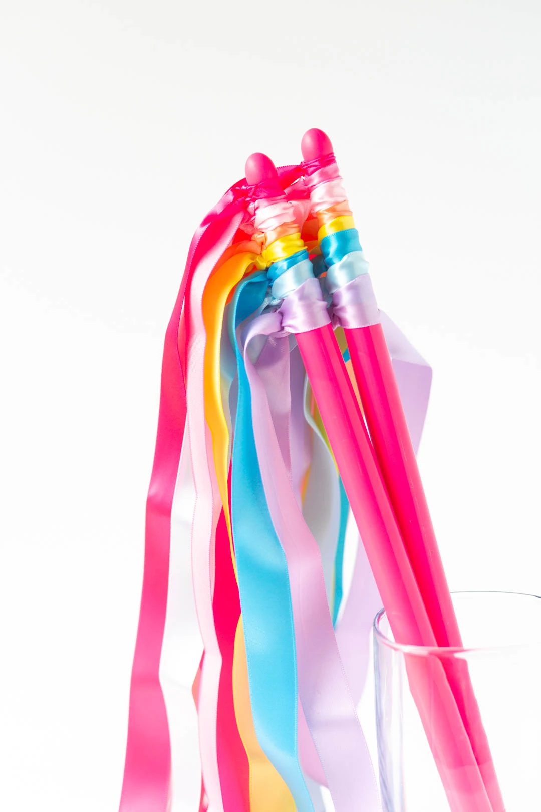 dancing wand ribbons standing upright to show ribbons hanging down
