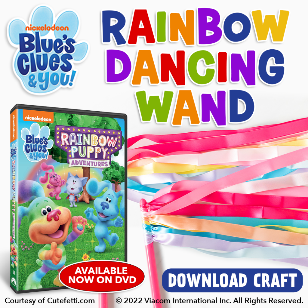 rainbow dancing wand promotional image blues clues & you: rainbow puppy