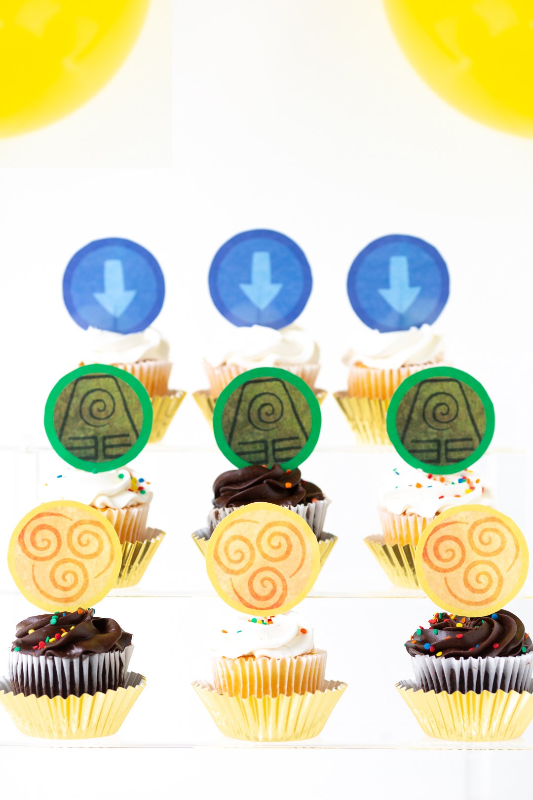 cupcakes de elemento para comemorar Avatar: The Last Airbender
