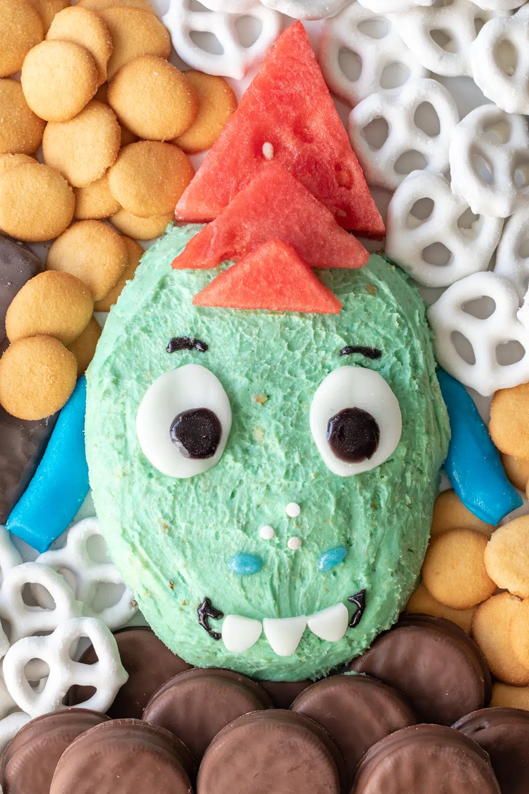 up close view of a dragon themed dessert dip