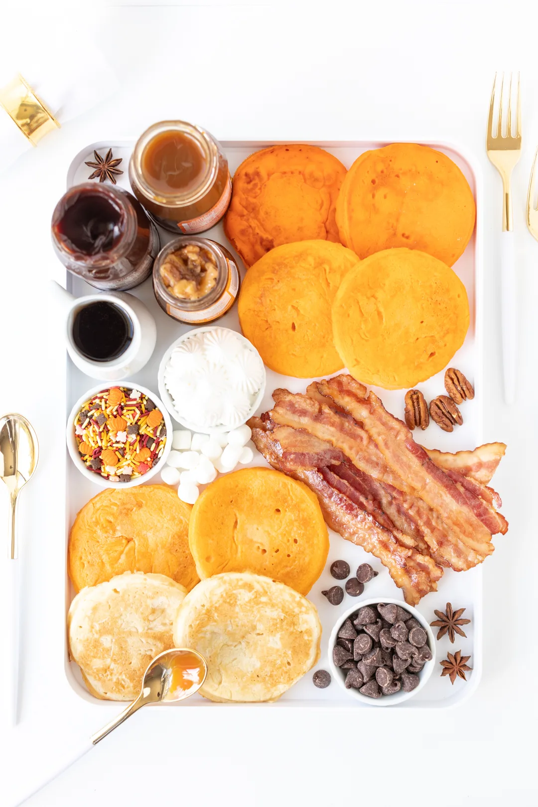 ombre pancake board that is perfect for thanksgiving and friendsgiving