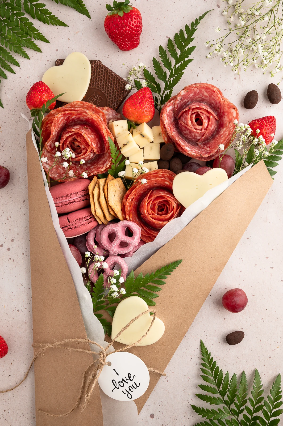 charcuterie bouquet to celebrate new year's eve or a romantic date night in