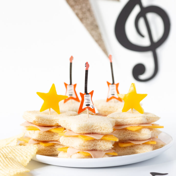 star shaped sandwiches for music rockstar parties and rock dog 3 movie celebrations