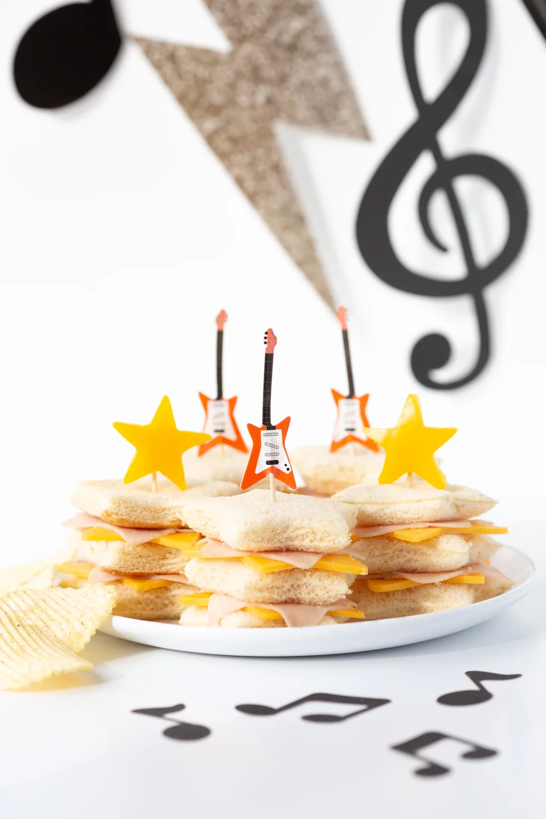 star shaped sandwiches for music rockstar parties and rock dog 3 movie celebrations