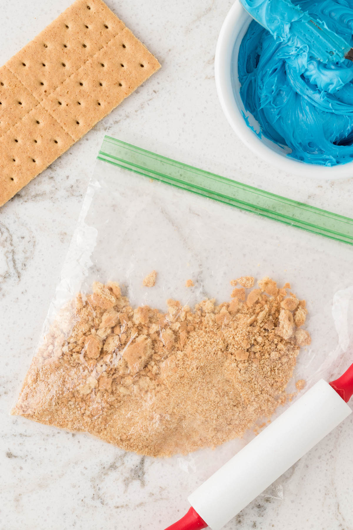 baggy of crushed graham crackers to be used for kid snack