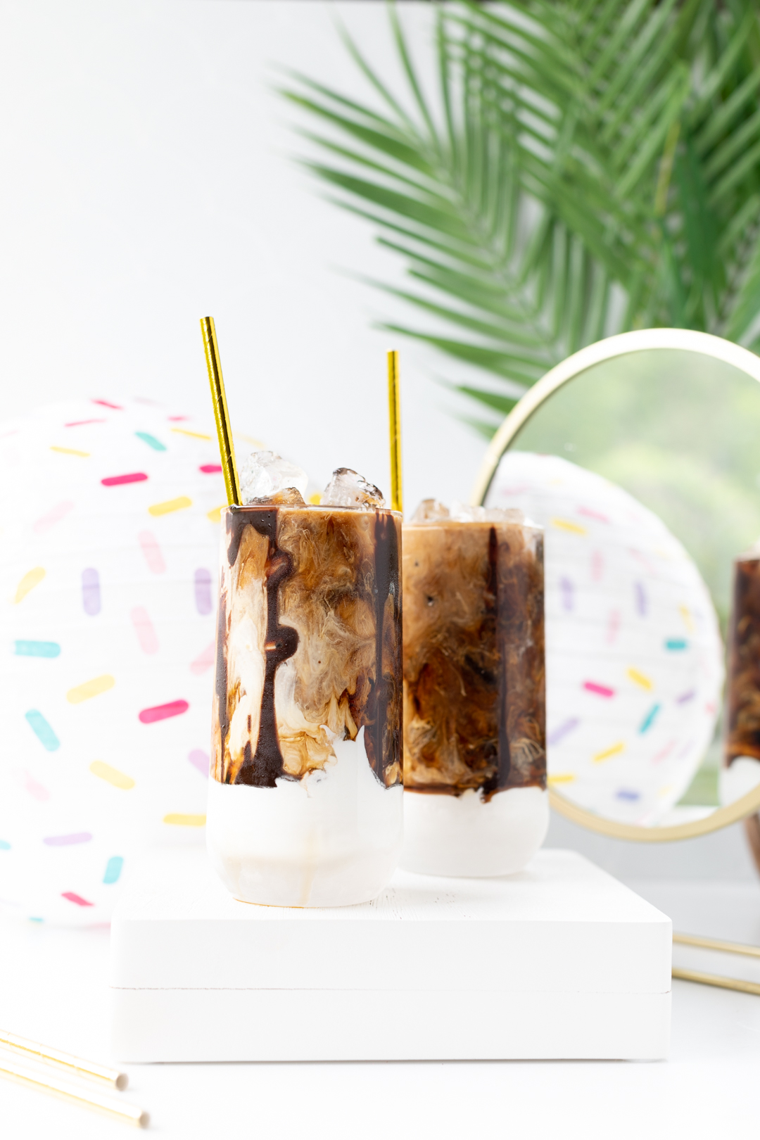 upside down iced coffee using wandering bear cold brew toasted coconut