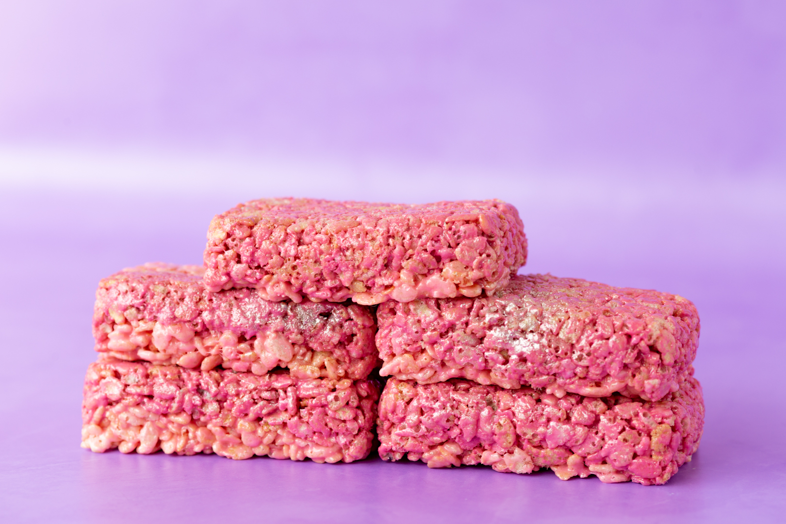 glitter pink rice krispie treats stacked like transformers energon bars