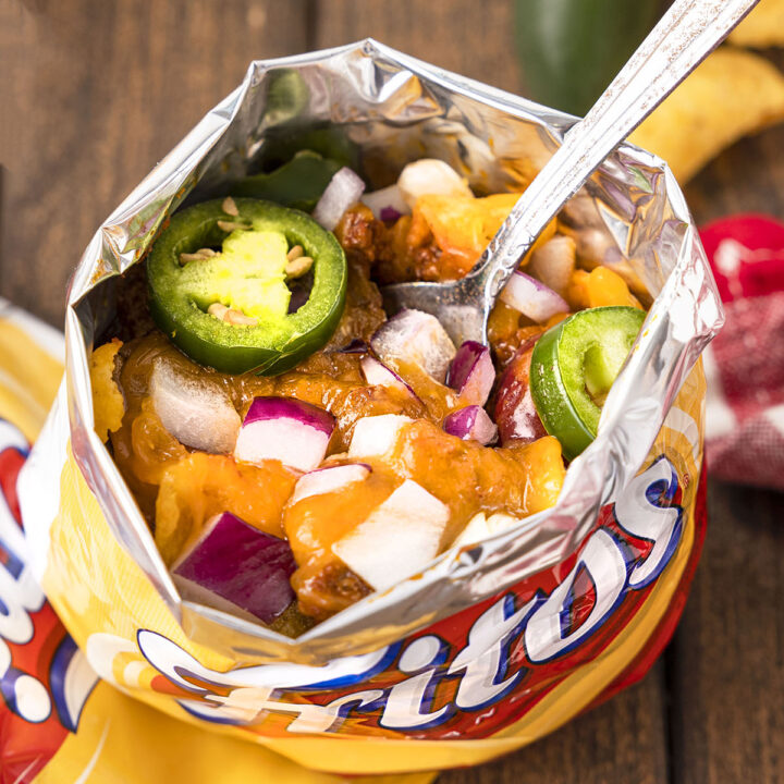 up close look inside frito pie bag