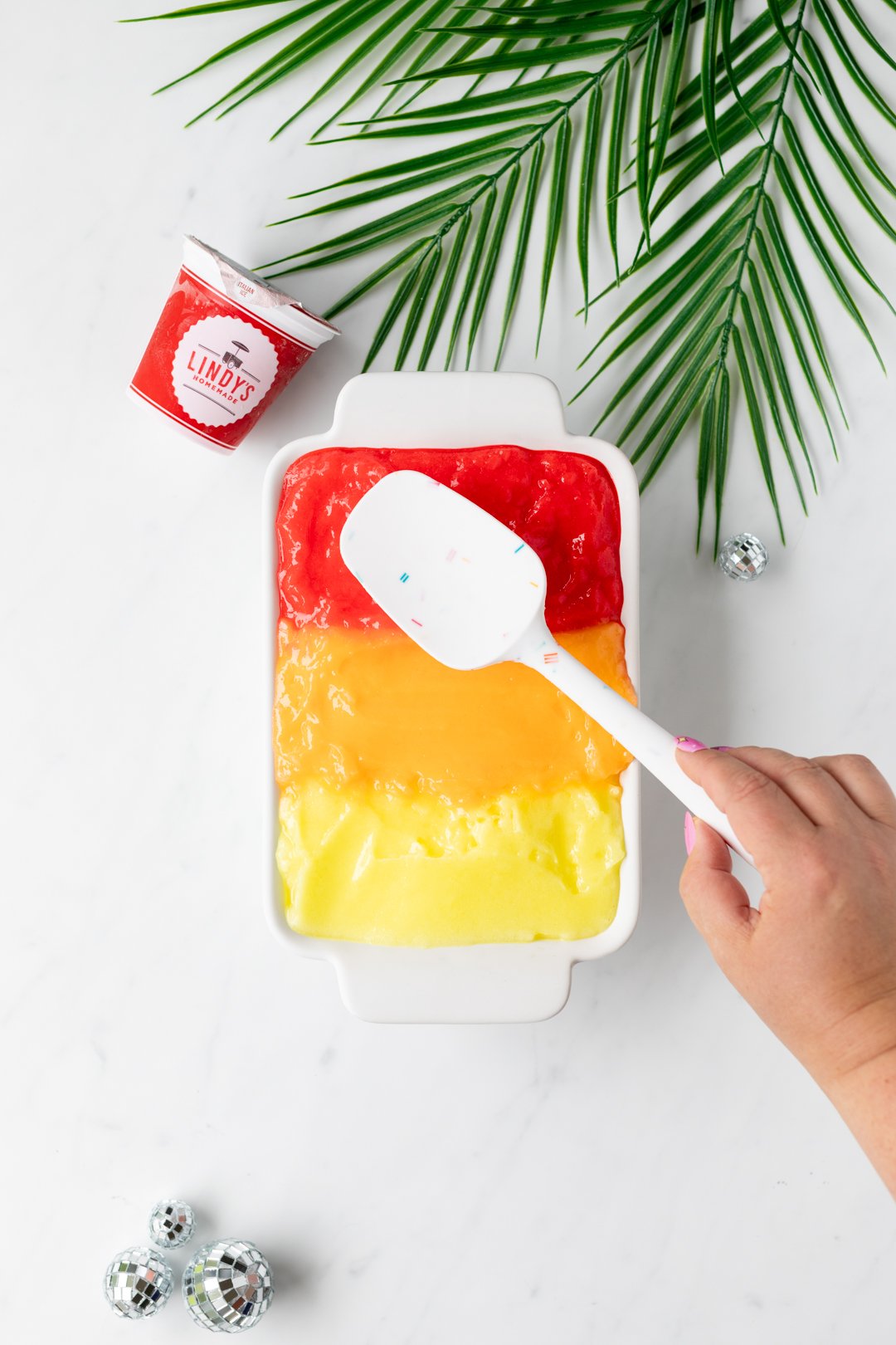 showing how to make italian ice that is scoopable using store-bought Italian ice.