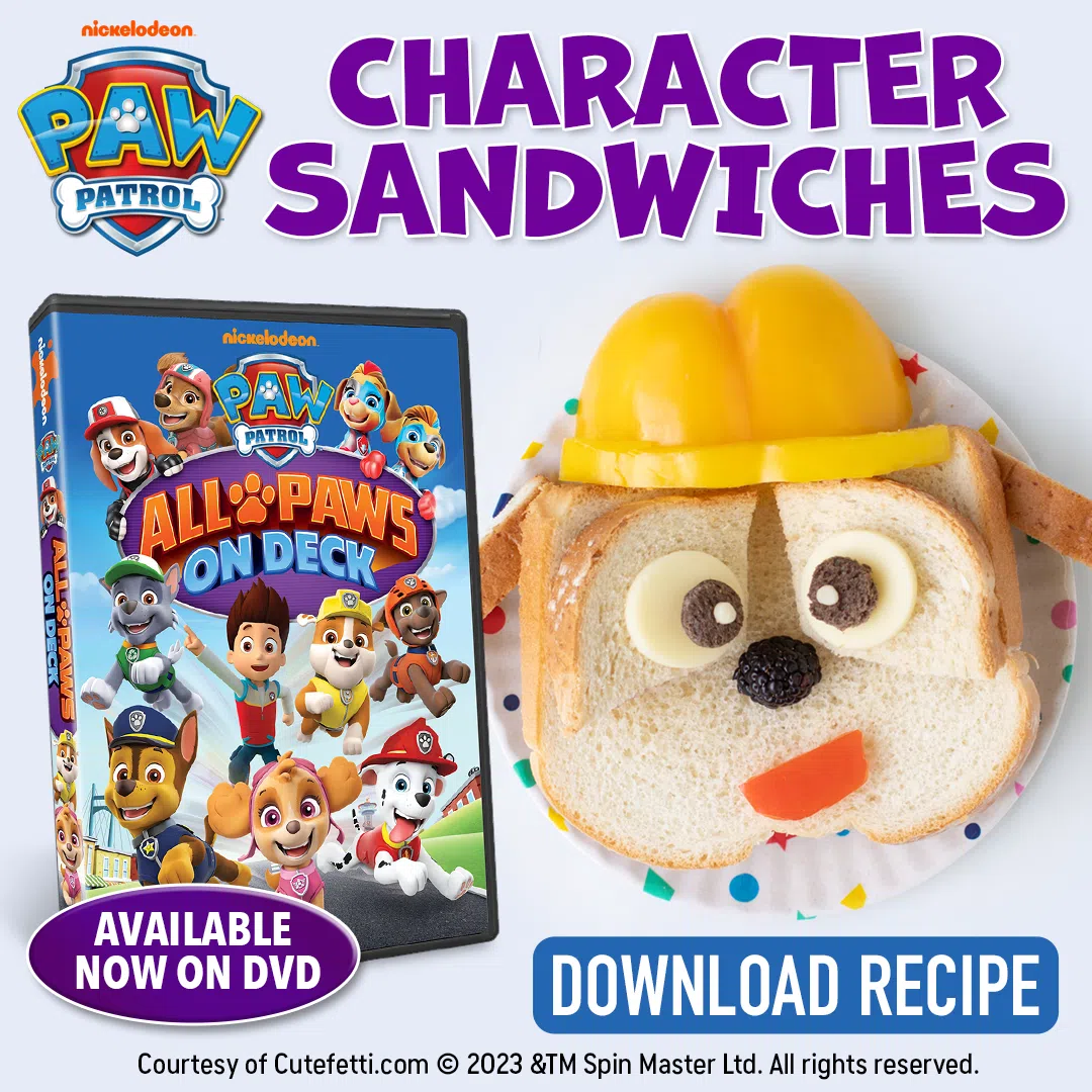 Paw patrol character sandwiches promotional image