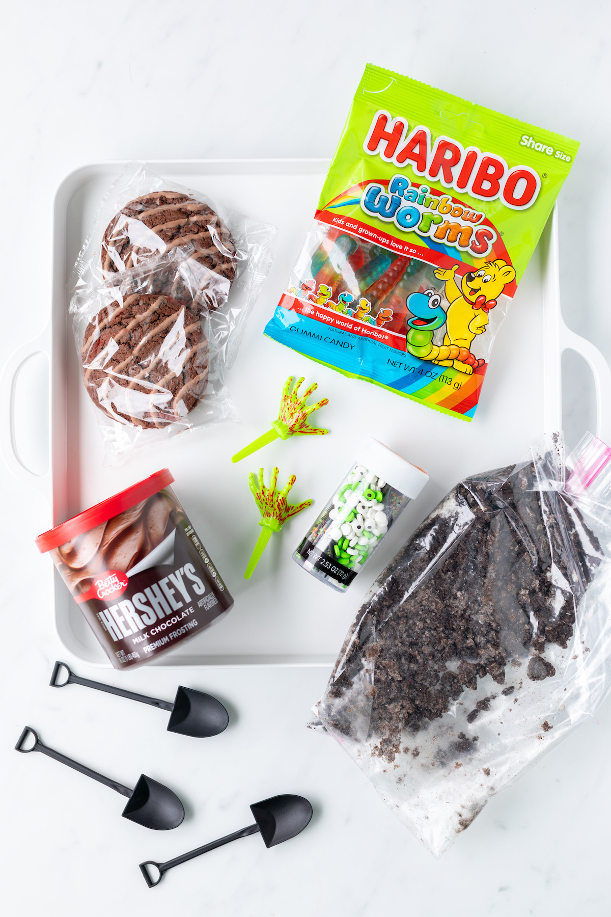ingredients to make a halloween frosting board
