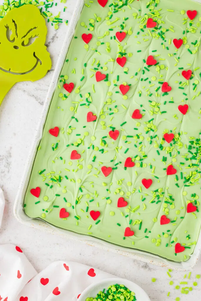 grinch bark with hearts